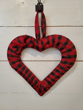 Load image into Gallery viewer, Valentine's Day Wreath in Red/Black Buffalo Plaid