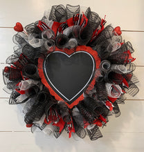 Load image into Gallery viewer, Black And Red Valentine's Day Wreath