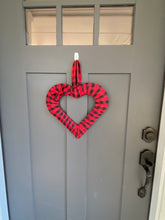 Load image into Gallery viewer, Valentine&#39;s Day Wreath in Red/Black Buffalo Plaid
