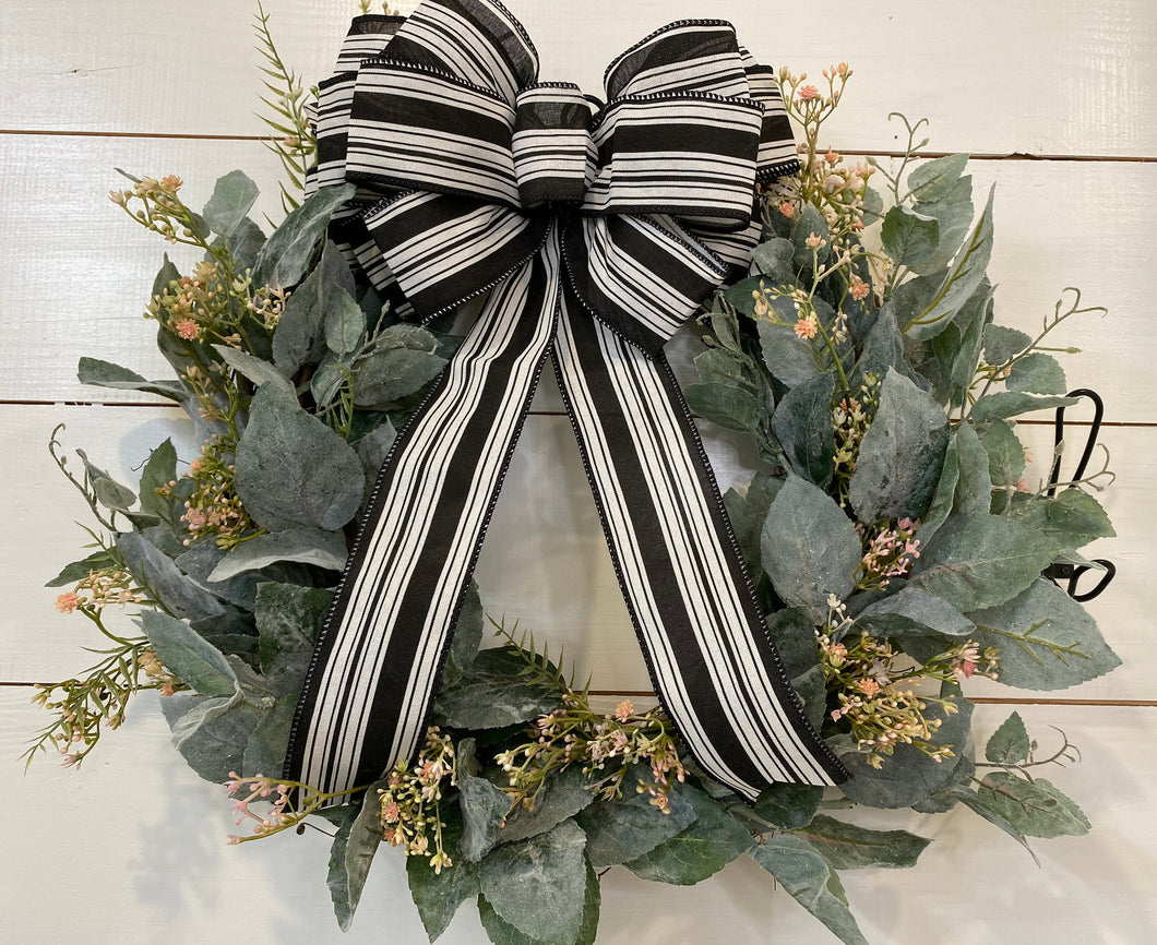 Lambs Ear Spring Wreath with Bow